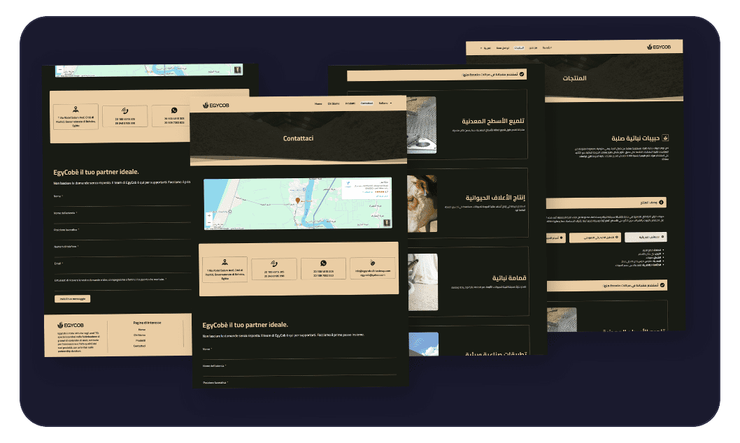 منصة رقمية لعرض المنتجات الزراعية وقدرات التصنيع لشركة إيجي كوب بأعلى معايير الأداء والجودة.
